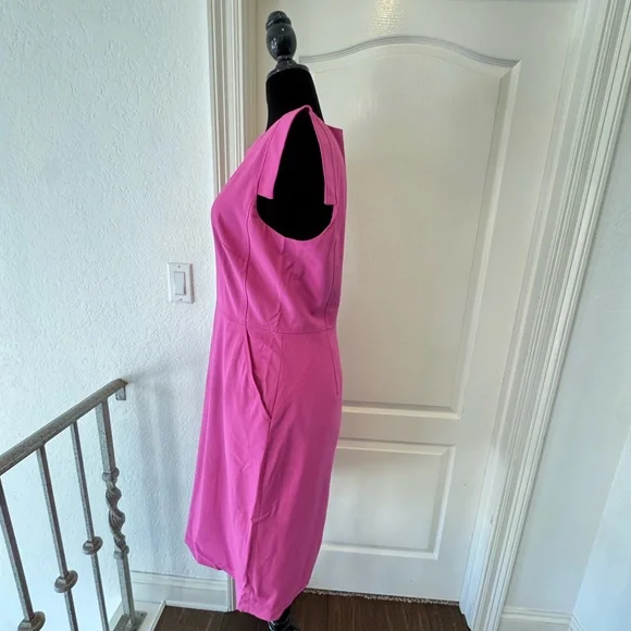 NWT J. Crew Sz 14T Resume Dress Pink Midi Dress - Picture 5 of 7